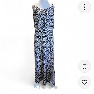Black and White Patterned Maxi Dress maxi black and white dress size xla…